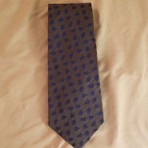 Salvatore Ferragamo mens silk tie - brown and blue